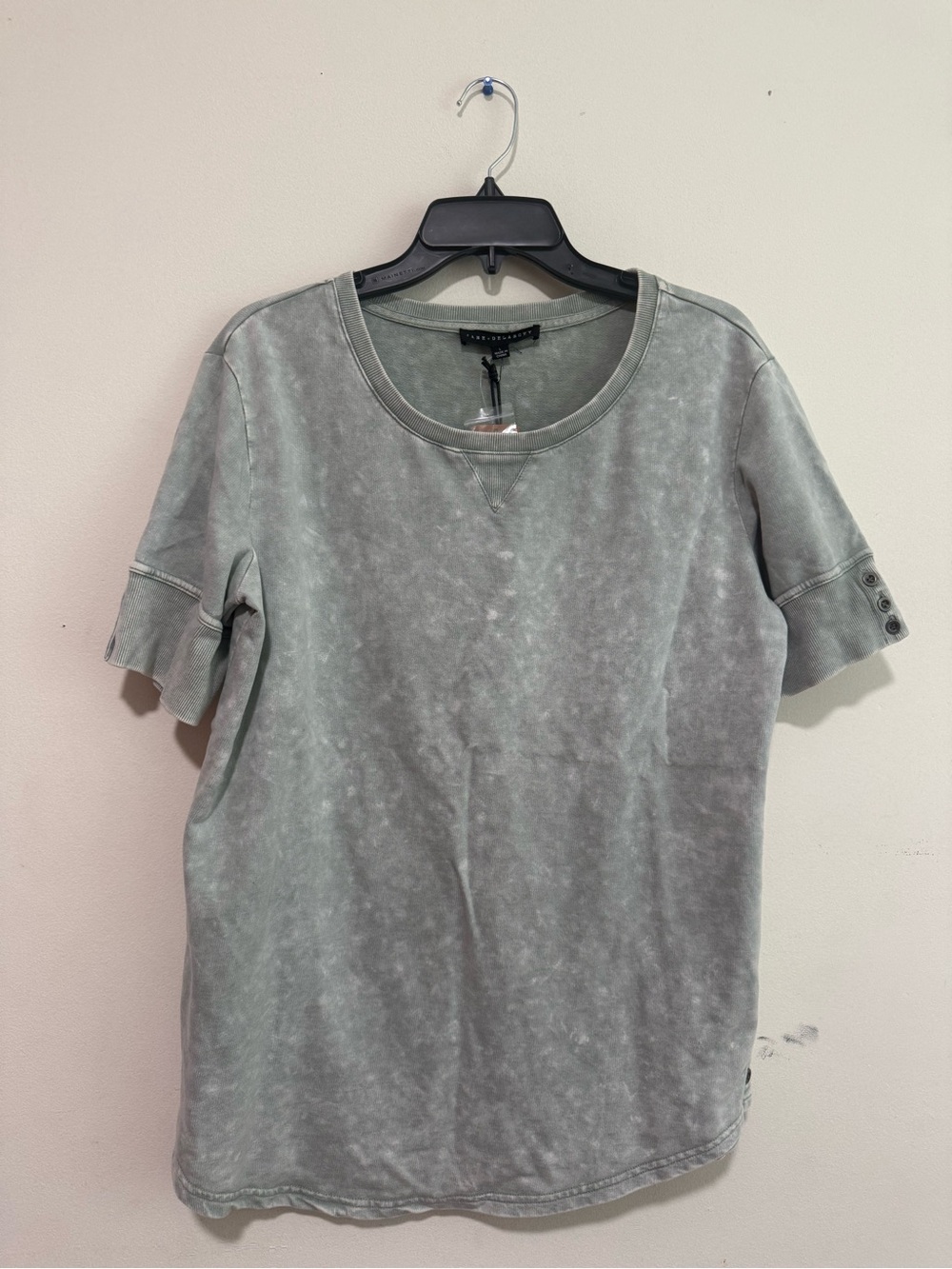 Jane and Delancey Washed Sage Short Sleeve Crewneck